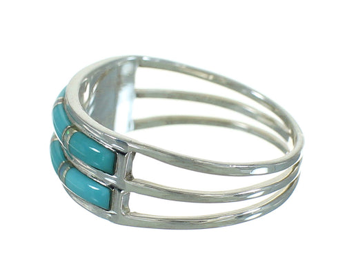 Southwest Opal And Turquoise Authentic Sterling Silver Ring Size 6-1/2 AX90025